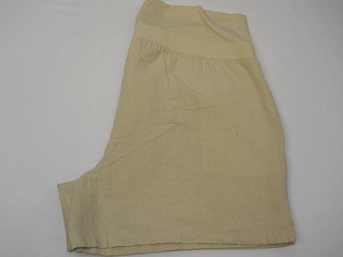 Women MATERNITY SHORTS Solid Khaki Linen SIZE 2XL Front Pockets Inseam 5