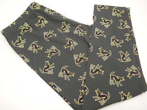 Ankle Leggings HALLOWEEN Womens SIZE M Black Cats NO BOUNDARIES Inseam 28