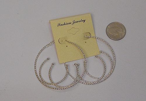 Hoop Earrings Women Metal Silver Tones Leverback Fasteners FASHION JEWELRY