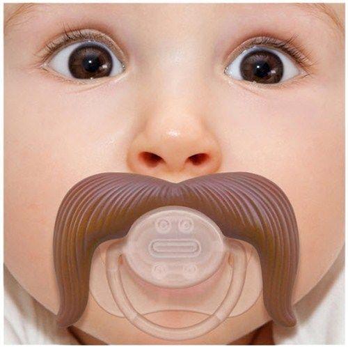 Mustachifier Baffi Ciuccio Binkie Man Spina Divertente da Bambino Silicone