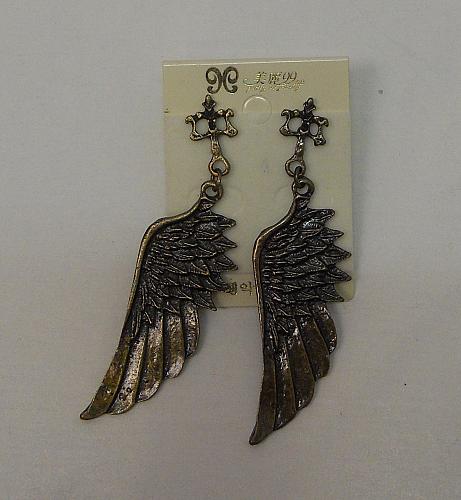 Angel Wings Unisex Earrings Drop Dangle Fashion Copper Tones Unbranded Push Back