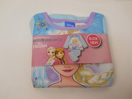 DISNEY FROZEN INFANTS Girls 2PC Flannel Pajama Set Blue Size 18M Long Sleeves