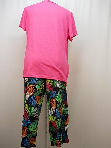 Women Pajama Set SIZE Small Tropical Print Short Sleeve V-Neck SECRET TREASURES