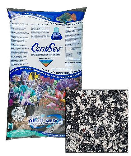 Caribsea Arag-Alive Vivo Scogliera Sabbia Marino Acquari Indo-Pacific Nero 4.5kg