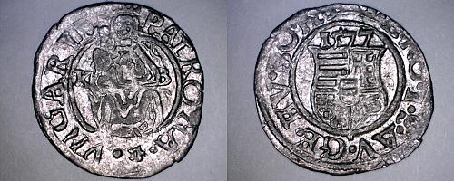 1577-KB Hungary 1 Denar World Silver Coin - Madonna with Child - Rudolf II