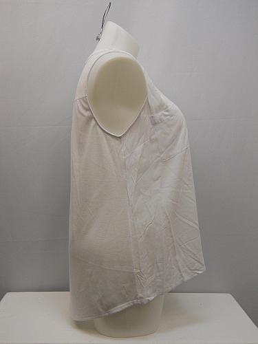 Woven Top Womens SIZE 2XL FADED GLORY Solid White Y Neck Sleeveless Pullover