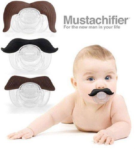 Mustachifier Baffi Ciuccio Binkie Man Spina Divertente da Bambino Silicone