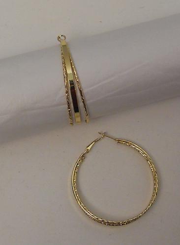 Women Gold Tone Hoop Earrings Leverback Fasteners FASHION ORANGE JEWELRY