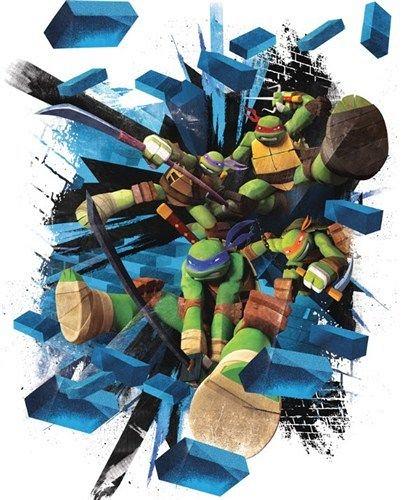 Gigante Tartarughe Ninja Mattone da Parete, Decalcomania Tmnt Cameretta Bimbi