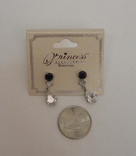 Earrings Womens Drop Dangle Fashion Silver Tones Rhinestones PRINCESS Butterfly