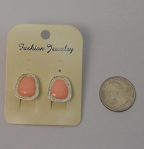 Women Pink Huggie Earrings Silver Tones Leverback Fasteners FASHION JEWELRY