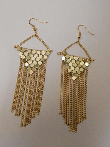 Women Earrings Gold Tones Chains INSTYLE Hook Drop Dangle Fashion