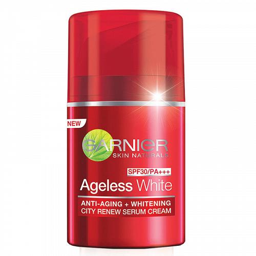 Garnier Ageless White Anti Aging Whitening City Renew Serum Cream SPF30 50ml