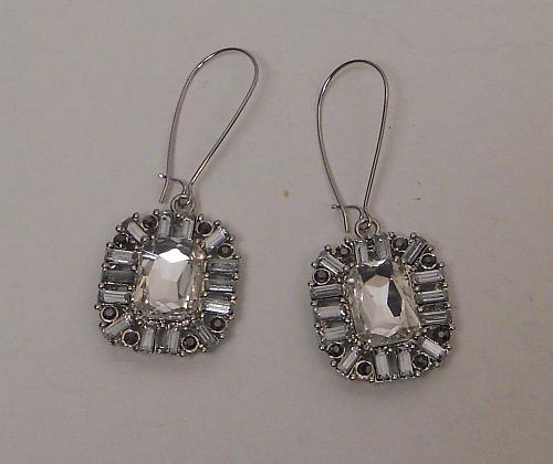 Earrings Drop Dangle Women Fashion Rhinestones Silver Tones Threader CHINA CREAT