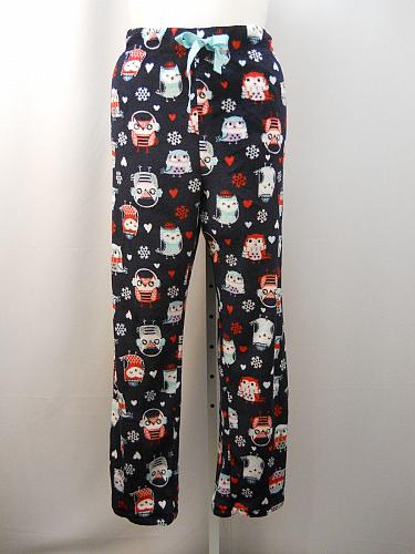 Women Pajama Bottoms Blue OWLS SECRET TREASURES PLUS SIZE 2X Superminky Sleep Pa