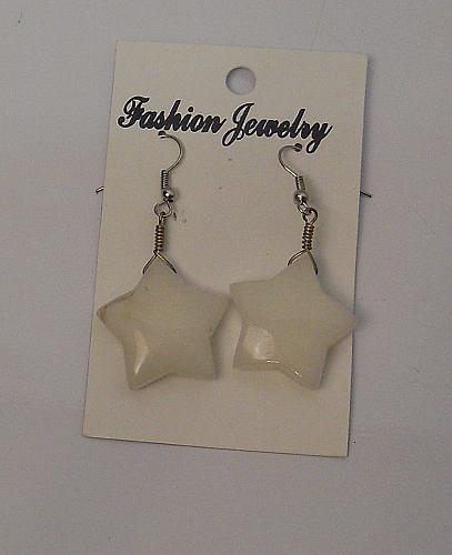 Stone Earrings Women White Stars Drop Dangle Silver Tones Hook Fasteners FASHION