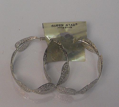 Heart Hoop Earrings Women Silver Tones Leverback Fasteners SUPER STAR JEWELRY