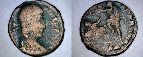 355-361AD Roman Imperial Constantius II AE - Soldier Spearing Horseman -SMTS "M"