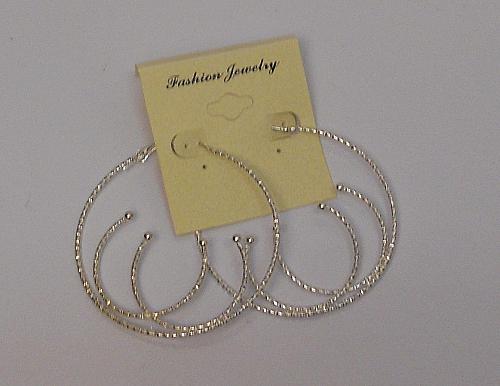 Hoop Earrings Women Metal Silver Tones Leverback Fasteners FASHION JEWELRY