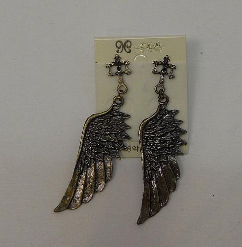 Angel Wings Unisex Earrings Drop Dangle Fashion Copper Tones Unbranded Push Back