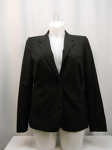 Women Blazer VINCE CAMUTO SIZE 14 Solid Rich Black Long Sleeves MSRP 150