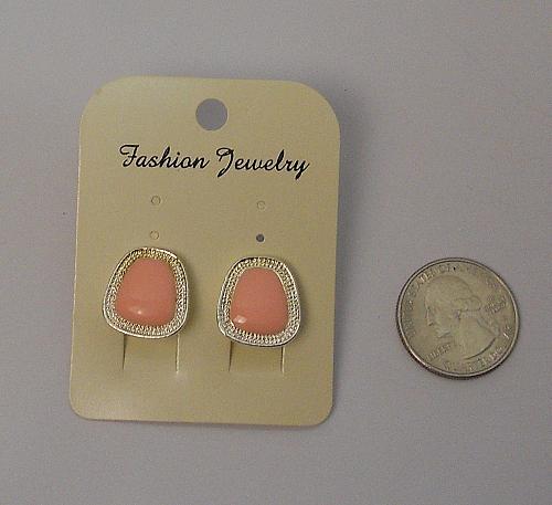 Women Pink Huggie Earrings Silver Tones Leverback Fasteners FASHION JEWELRY