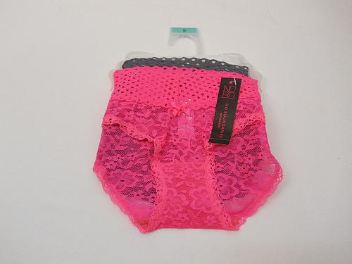 Women 3 Pair Lace Boyshorts Panties SIZE S Wide Waist Assorted Solid Colors