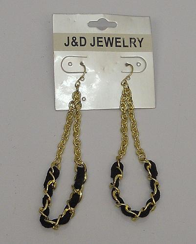 Women Earrings Drop Dangle Chains Gold Tones Hook Fasteners JD JEWELRY