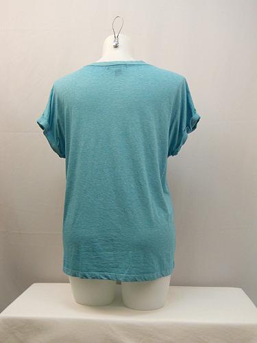 STYLE&CO Women T-Shirt Solid Teal Cap Sleeve Scoop Neck Knit Casual PLUS SIZE 0X