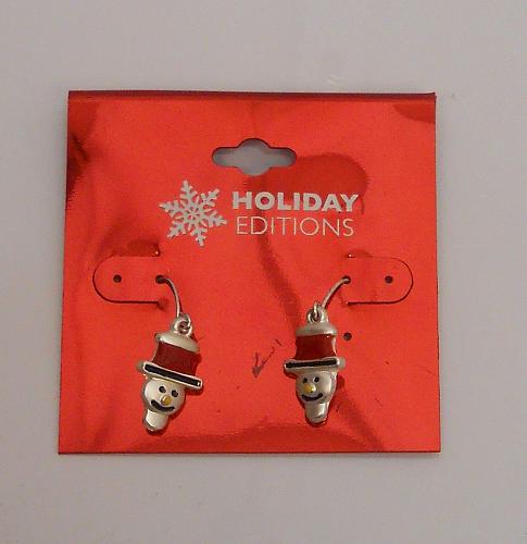 Women Fashion Earrings CHRISTMAS SNOWMAN Drop Dangle Hook Fasteners HOLIDAY EDIT