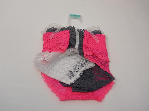 Women 3 Pair Lace Boyshorts Panties SIZE S Wide Waist Assorted Solid Colors