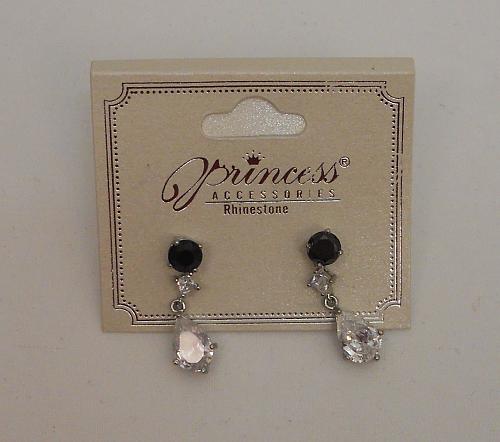 Earrings Womens Drop Dangle Fashion Silver Tones Rhinestones PRINCESS Butterfly