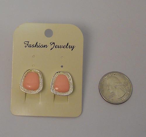 Women Pink Huggie Earrings Silver Tones Leverback Fasteners FASHION JEWELRY