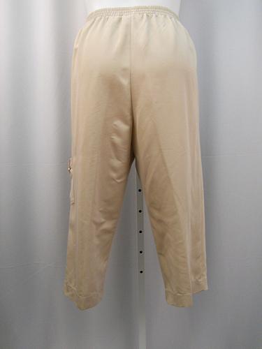 Casual Capris Womens SIZE 20 ALFRED DUNNER Solid Tan Elastic Back Side Pockets