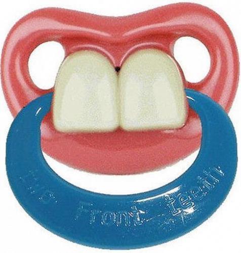 Divertente Ciuccio Billy Bob Bambino Due Frontale Denti W/Anello Buck Bug