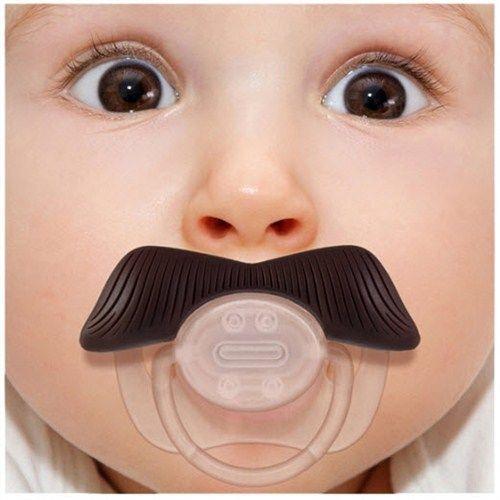 Mustachifier Baffi Ciuccio Binkie Man Spina Divertente da Bambino Silicone