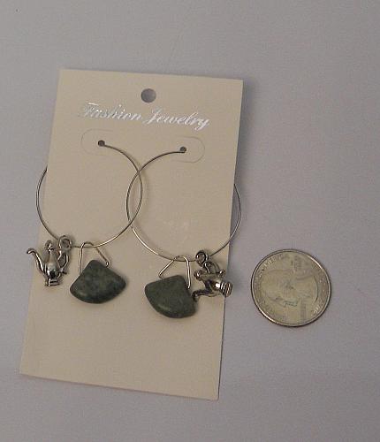 Women Magic Lantern Charm Hoop Earrings Silver Tones Threader Fasteners FASHION