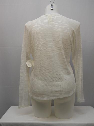 Womens Knit Top PLUS SIZE 1X SELF ESTEEM Ivory V Neck Decal Long Sleeve Pullover