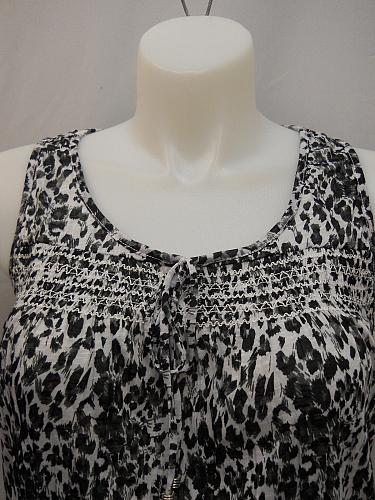 Peasant Tank Top Womens SIZE L FADED GLORY Animal Print Sleeveless Pullover