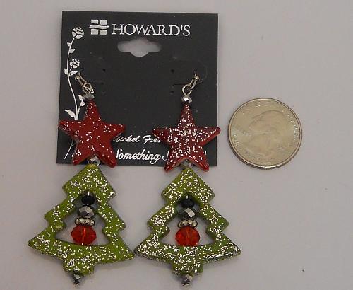 Women Fashion Earrings CHRISTMAS TREE Beads Drop Dangle Hook Fasteners HOWARDS