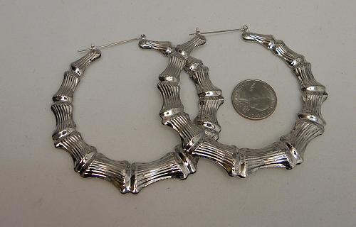 Womens Earrings Large Silver Tones Hoops FASHION JEWELRY Snap Closure