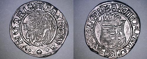 1569-KB Hungary 1 Denar World Silver Coin - Madonna with Child - Maximilian II