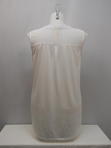 Woven Top Womens SIZE 2XL FADED GLORY Solid White Y Neck Sleeveless Pullover