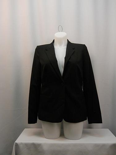 Women Blazer VINCE CAMUTO SIZE 14 Solid Rich Black Long Sleeves MSRP 150