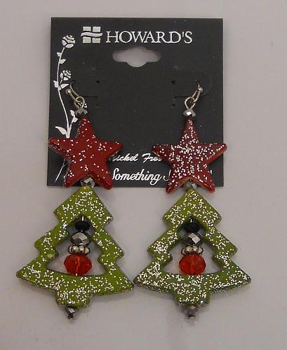 Women Fashion Earrings CHRISTMAS TREE Beads Drop Dangle Hook Fasteners HOWARDS