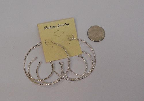 Hoop Earrings Women Metal Silver Tones Leverback Fasteners FASHION JEWELRY