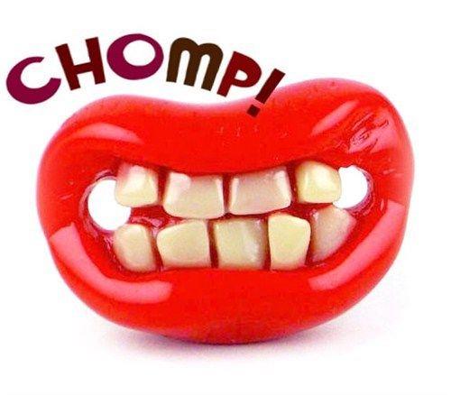 Chomp Billy Bob Pacifier Bambino Divertente Nerd Dentino Teeth & Labbra Ciuccio