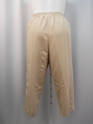 Casual Capris Womens SIZE 20 ALFRED DUNNER Solid Tan Elastic Back Side Pockets