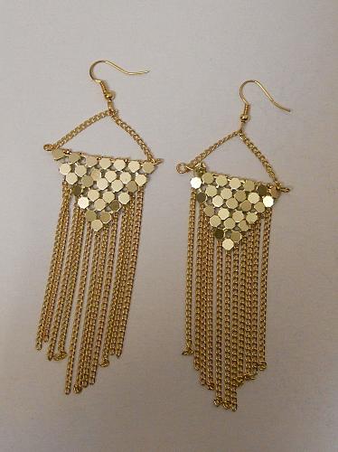 Women Earrings Gold Tones Chains INSTYLE Hook Drop Dangle Fashion