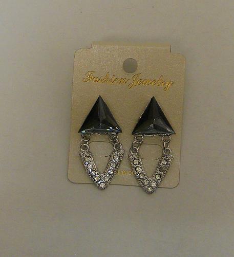 Women Earrings Silver Tones Rhinestones Fashion Drop Dangle FASHION JEWELRY